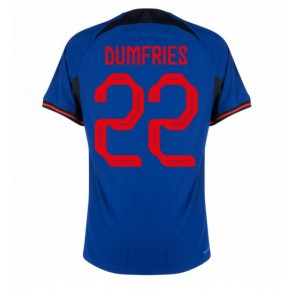 Maillot de foot Pays-Bas Denzel Dumfries #22 Extérieur Monde 2022 Manches Courte